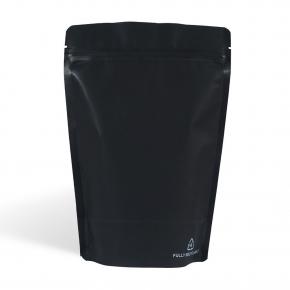 Matte Black Recyclable Stand Up Pouch with Zipper&Valve