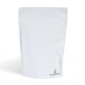 Matte White Recyclable Stand Up Coffee Pouch with Zipper&Valve