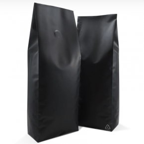 Matte Black Recyclable Side Gusset Coffee Pouch 